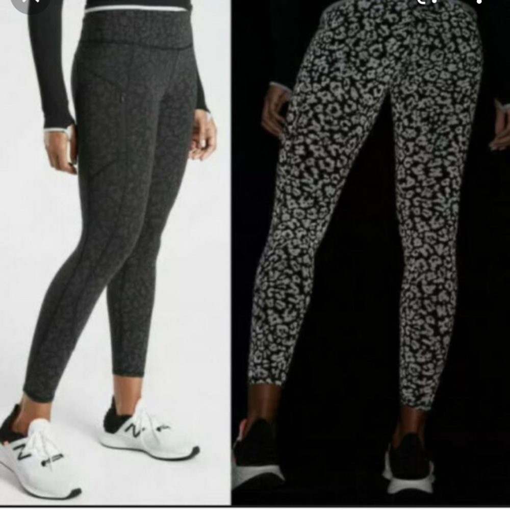 Athleta Reflective Cheetah Print Rainier Leggings